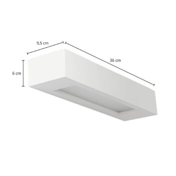Nástenné svietidlo Lindby Matteo, biele, omietka, 36 cm, E14, lakovateľné