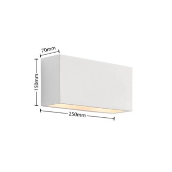 Nástenné svietidlo Lindby Mavora, hranaté, 25 cm, biele, omietka, G9