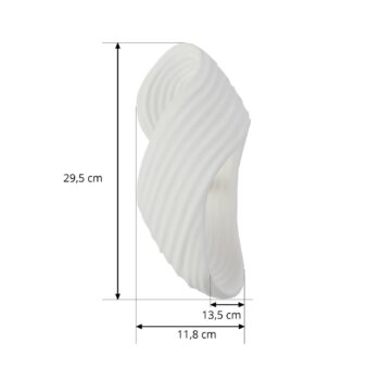 Nástenné svietidlo Lindby Ornela, biele, omietka, výška 29,5 cm