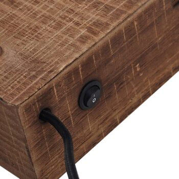 Nástenné svietidlo Lindby Vatana, drevo, zástrčka, USB port, 80 cm