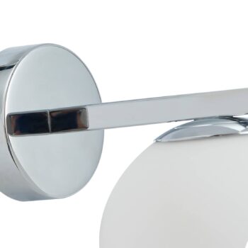 Nástenné svietidlo Lucande Bidolo, chrómová farba, sklo, Ø 12 cm, IP44
