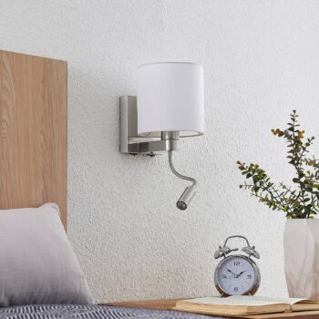 Nástenné svietidlo Lucande Brinja, 45 cm, otočné, svetlo na čítanie, E27