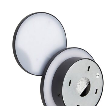 Nástenné svietidlo Lucande LED Elrik, čierne, výška 20 cm, kov