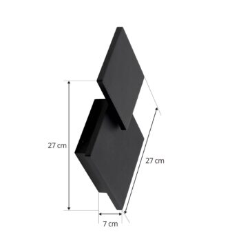 Nástenné svietidlo Lucande LED Elrik, čierne, výška 27 cm, kov