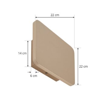 Nástenné svietidlo Lucande LED Elrik, zlatá farba, 22 cm, kov
