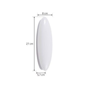 Nástenné svietidlo Lucande LED Leihlo, biele, plast, výška 8 cm