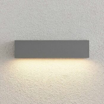 Nástenné svietidlo Lucande LED Lengo, 25 cm, strieborné, 1 svetlo, IP65