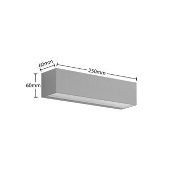 Nástenné svietidlo Lucande LED Lengo, 25 cm, strieborné, 2 svetlá, IP65