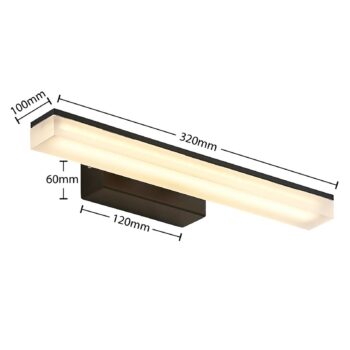 Nástenné svietidlo Lucande LED Lisana, horizontálne, 32 cm, IP44