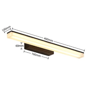 Nástenné svietidlo Lucande LED Lisana, horizontálne, 46 cm, IP44