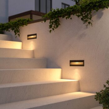 Nástenné svietidlo Lucande LED Loya, 23 x 8 cm, sivé, IP54