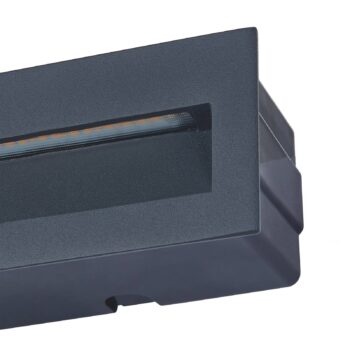 Nástenné svietidlo Lucande LED Loya, 23 x 8 cm, sivé, IP54