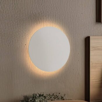 Nástenné svietidlo Luna, béžová farba, nepriame svetlo, Ø 30 cm, oceľ