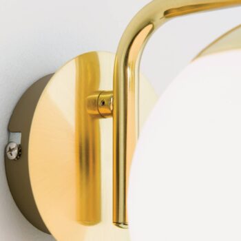 Nástenné svietidlo Madis guľa sklo, mosadz matná