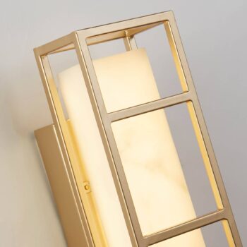 Nástenné svietidlo Mirage LED, výška 25 cm, zlatá farba, oceľ, IP44