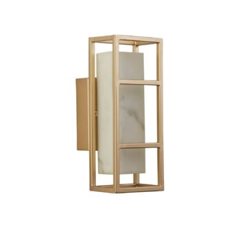 Nástenné svietidlo Mirage LED, výška 40 cm, zlatá farba, oceľ, IP44