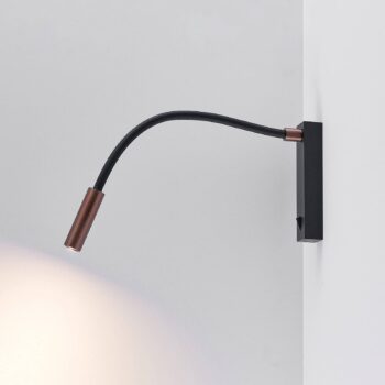 Nástenné svietidlo Molto Luce Arok LED, čierna/kávovo hnedá, hliník