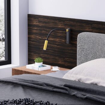 Nástenné svietidlo Molto Luce Arok LED, čierna/zlatá, hliník