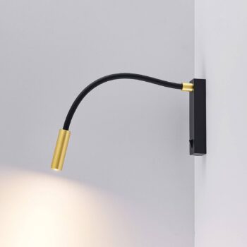 Nástenné svietidlo Molto Luce Arok LED, čierna/zlatá, hliník