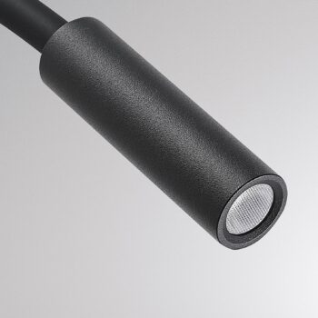 Nástenné svietidlo Molto Luce Arok LED, čierne, hliník, projekcia 49 cm