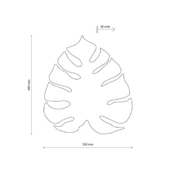 Nástenné svietidlo Monstera, tvar listu, 3 x G9, oceľ, hnedá farba