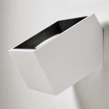 Nástenné svietidlo Nasso, biela/čierna, hranaté, 12 cm, omietka, GX53