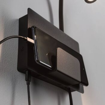 Nástenné svietidlo Paulmann Halina USB LED, flexibilné rameno čierne