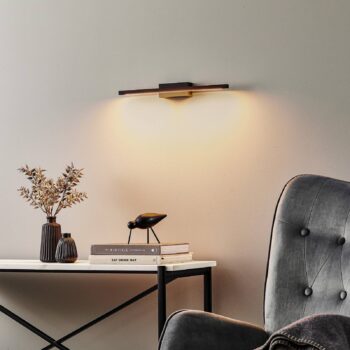Nástenné svietidlo Quitani LED Tolu, čierne, šírka 45 cm