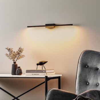 Nástenné svietidlo Quitani LED Tolu, čierne, šírka 65 cm