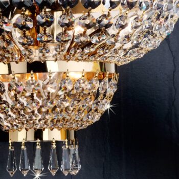 Nástenné svietidlo SHERATON 24k pozlátené 3-pl.