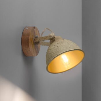 Nástenné svietidlo Samia 1-light béžová textúra mangového dreva