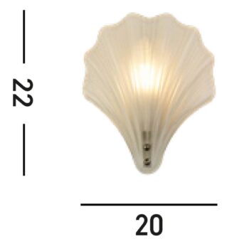 Nástenné svietidlo Shell, biely satinovaný, tvar mušle, sklo, IP44