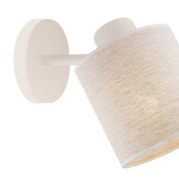 Nástenné svietidlo Suerte, krémovo biela, ľanový textil, výška 18 cm, E14