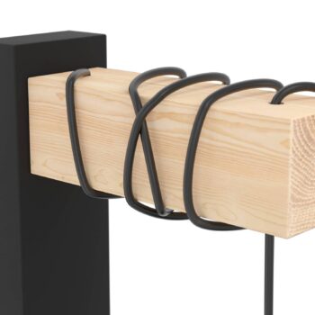 Nástenné svietidlo Townshend, šírka 14 cm, čierna/dub