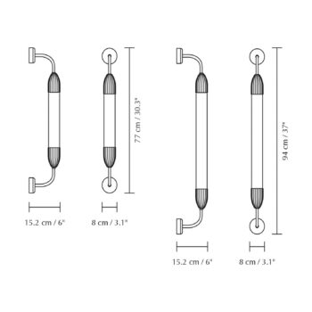 Nástenné svietidlo UMAGE Lemon Squeeze 2-light, dĺžka 77 cm, mosadz