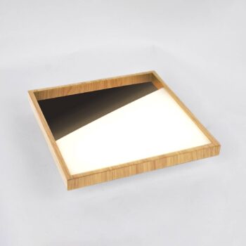 Nástenné svietidlo Vista LED, čierna farba/svetlé drevo, 30 x 30 cm