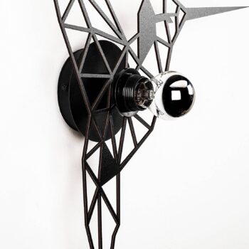 Nástenné svietidlo W-053 Lasercut, čierny dizajn vtákov