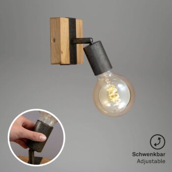 Nástenné svietidlo Wood Basic, s jedným plameňom