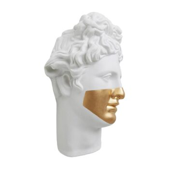 Nástenný objekt KARE Apollo, polyresin, lakovaný, biely, zlatý