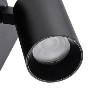 Nástenný reflektor CAN TILT, čierny, 10 x 10 cm, kov, USB vypínač