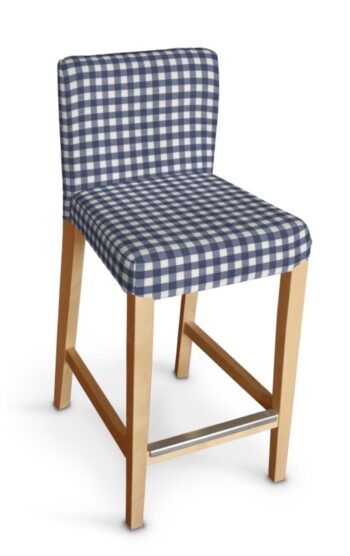 Návlek na barovú stoličku Henriksdal, krátky, granátovo-biele káro, návlek na barovú stoličku Hendriksdal, Quadro, 136-01
