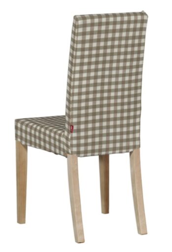 Návlek na stoličku Harry (krátky), béžovo-biele káro, návlek na stoličku Harry krátky, Quadro, 136-06
