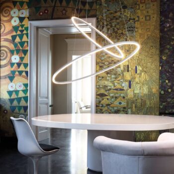 Nemo Ellisse Dvojitá závesná lampa 2700K hliník