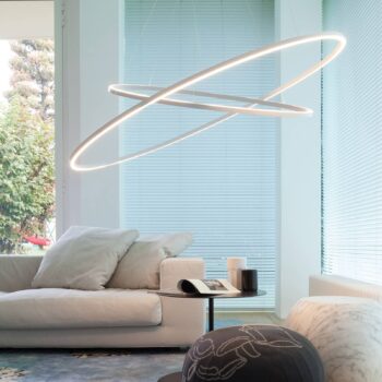 Nemo Ellisse Dvojitá závesná lampa 2700K hliník