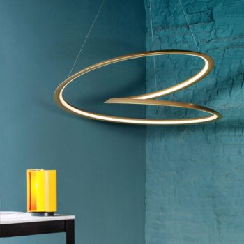 Nemo Kepler závesná lampa 2 700K Dole Ø110cm zlatá
