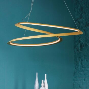 Nemo Kepler závesná lampa 2 700K Dole Ø110cm zlatá
