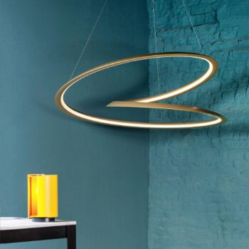 Nemo Kepler závesná lampa 2 700K Dole Ø84cm zlatá