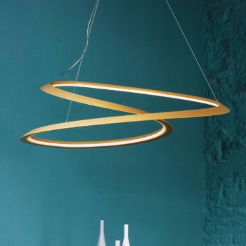 Nemo Kepler závesná lampa 2 700K Dole Ø84cm zlatá