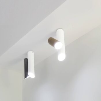 Nemo Tubes LED stropné svietidlo dvojsvetelné biele/sivé