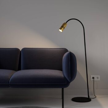 Neo! Floor LED lampa stmievateľná mosadz/čierna
